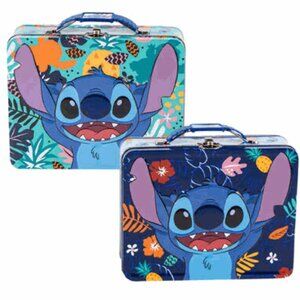 Lunch Box LG Stitch "Sturdy Tin Storage Box" NEW